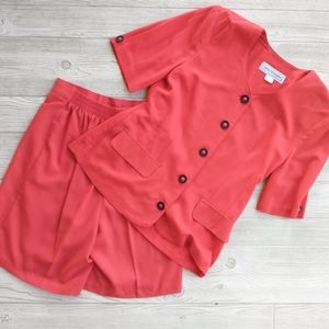 Women's 2 Piece Suit Norton Mcnaughton Jacket w/ Shorts Size 10 U.S.A